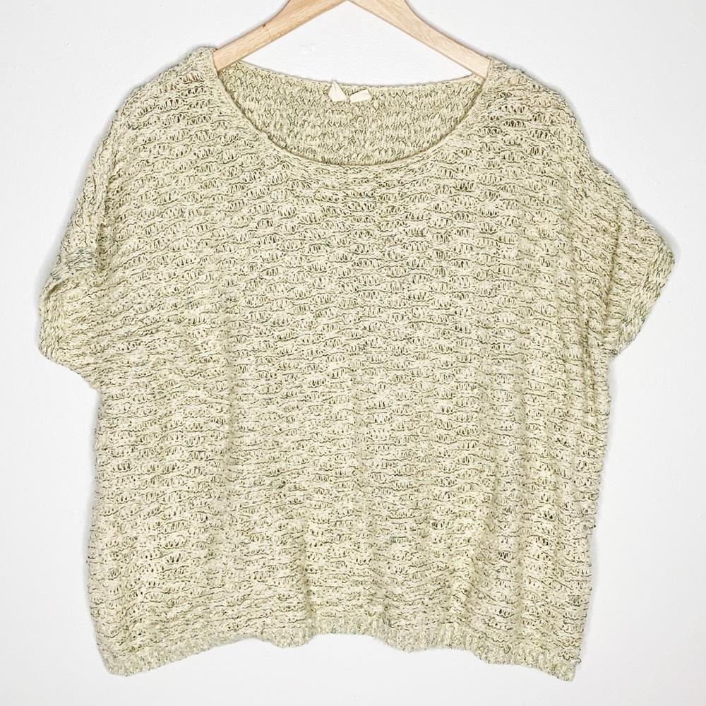ANTHROPOLOGIE Moth Boxy Short Sleeve Knit Sweater